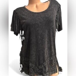 Fringe western Lace crochetTop